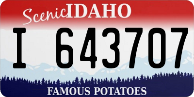 ID license plate I643707