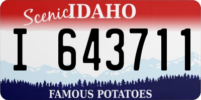 ID license plate I643711