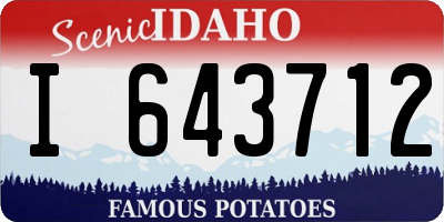 ID license plate I643712
