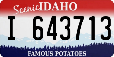 ID license plate I643713