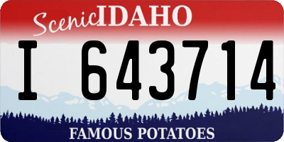 ID license plate I643714