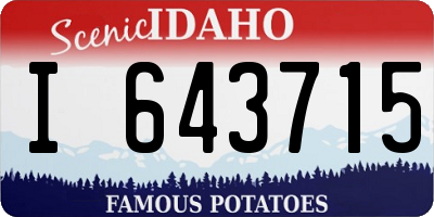 ID license plate I643715