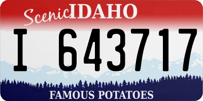 ID license plate I643717