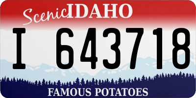 ID license plate I643718