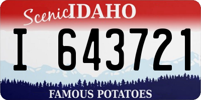 ID license plate I643721