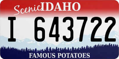 ID license plate I643722
