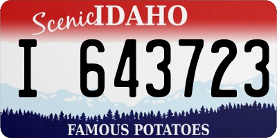 ID license plate I643723