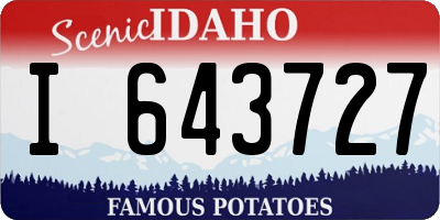 ID license plate I643727