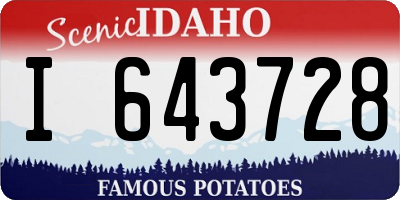 ID license plate I643728