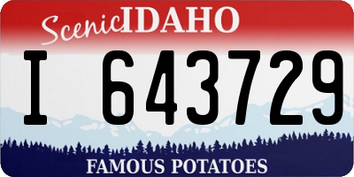 ID license plate I643729