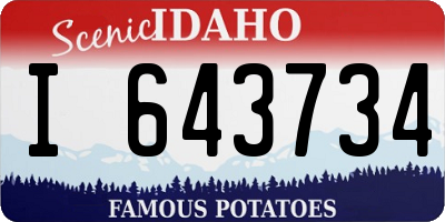 ID license plate I643734