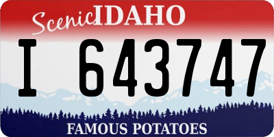 ID license plate I643747