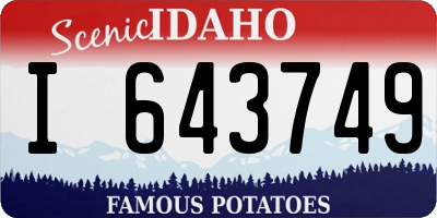ID license plate I643749