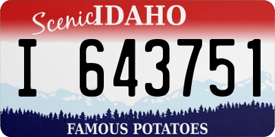 ID license plate I643751
