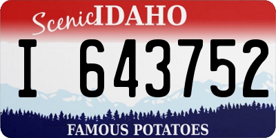 ID license plate I643752