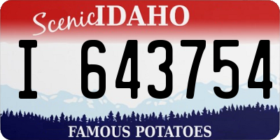 ID license plate I643754