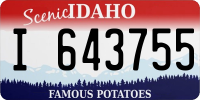 ID license plate I643755