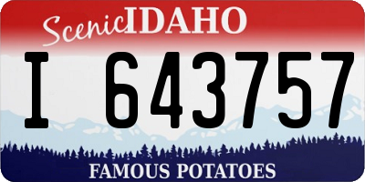 ID license plate I643757