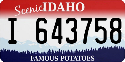 ID license plate I643758