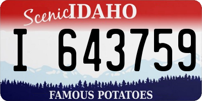 ID license plate I643759