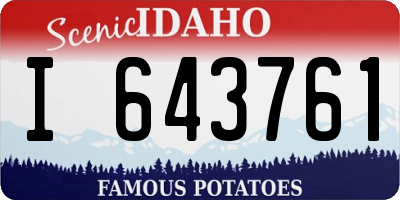 ID license plate I643761