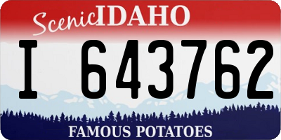 ID license plate I643762