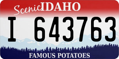 ID license plate I643763