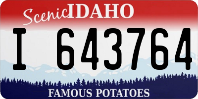 ID license plate I643764