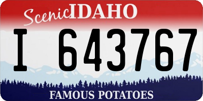 ID license plate I643767
