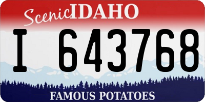 ID license plate I643768