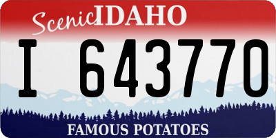 ID license plate I643770