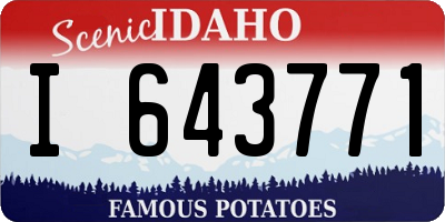 ID license plate I643771