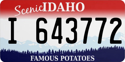 ID license plate I643772