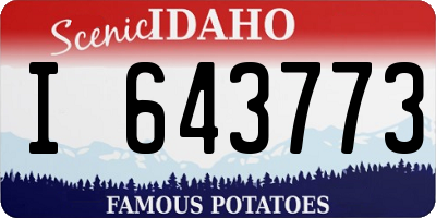 ID license plate I643773