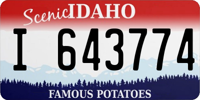 ID license plate I643774