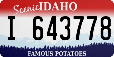 ID license plate I643778