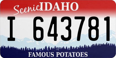 ID license plate I643781