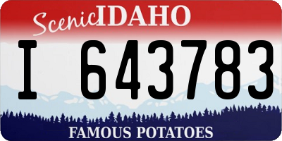 ID license plate I643783