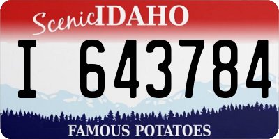 ID license plate I643784