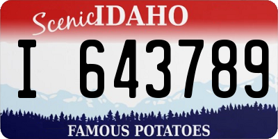 ID license plate I643789
