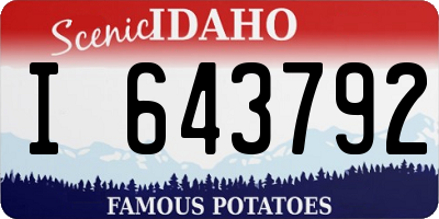 ID license plate I643792