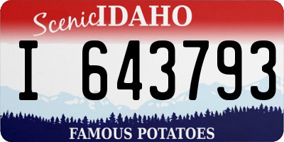 ID license plate I643793