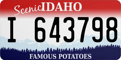 ID license plate I643798