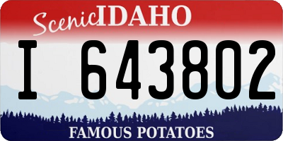 ID license plate I643802