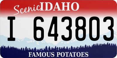 ID license plate I643803