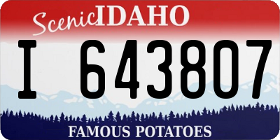 ID license plate I643807