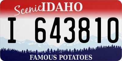 ID license plate I643810