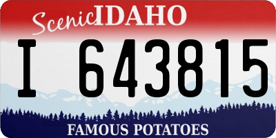 ID license plate I643815