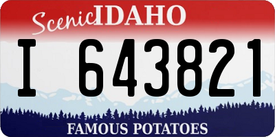 ID license plate I643821