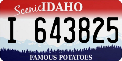 ID license plate I643825